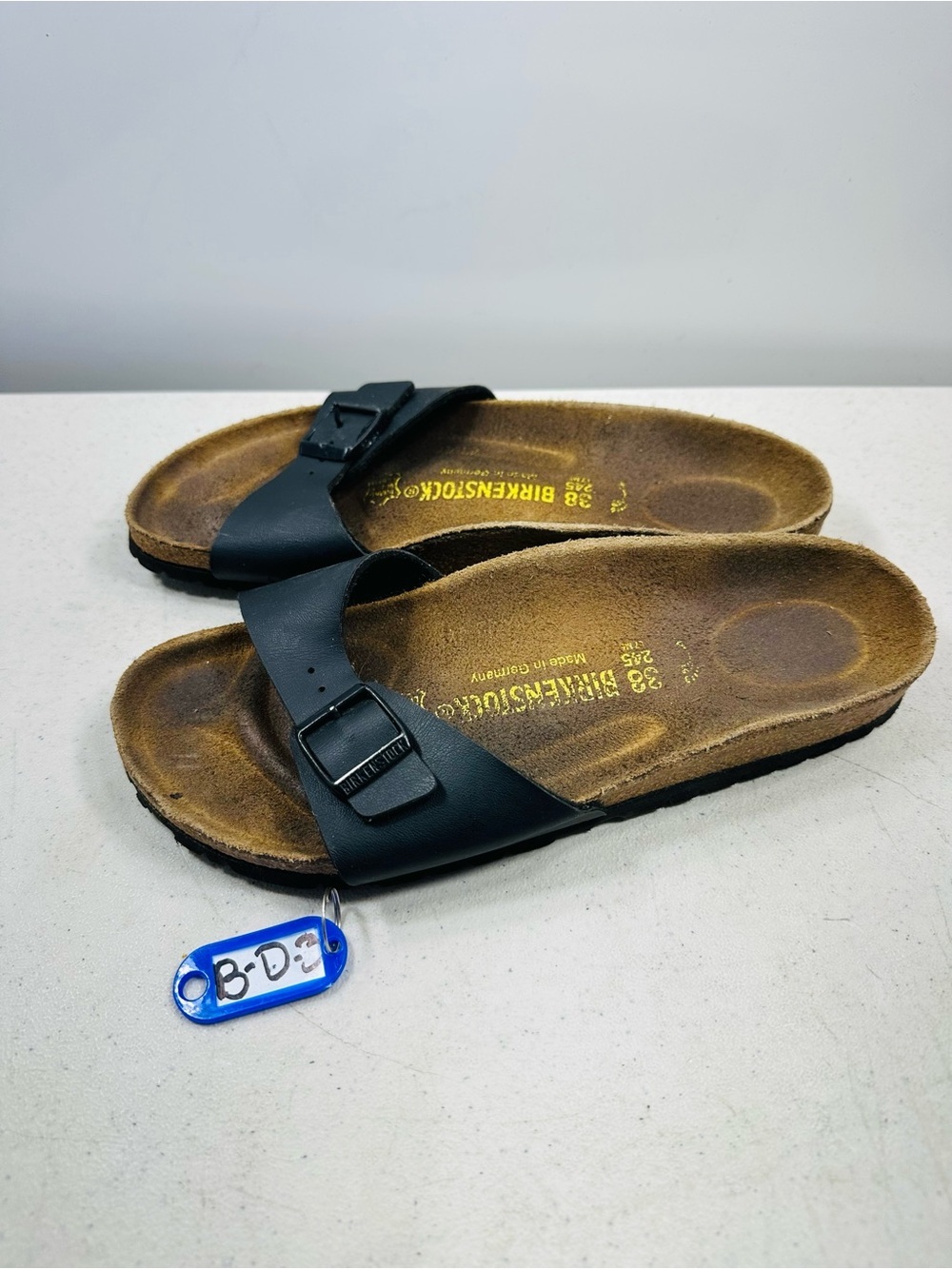 Birkenstock Madrid Birko-Flor One Strap Slide Sandal Matte Black EU 38 USA 7.5